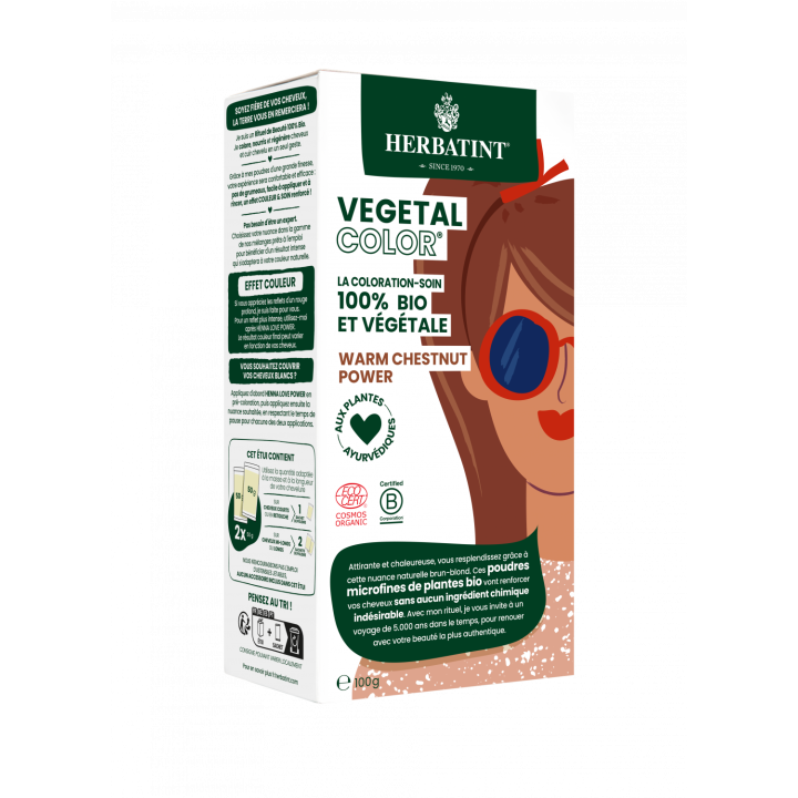 Vegetal color bio Herbatint - boîte de 2 sachets de 50g