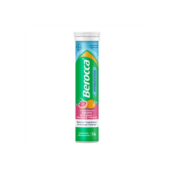 Berocca hydratation arôme naturel agrume - 16 comprimés effervescents 