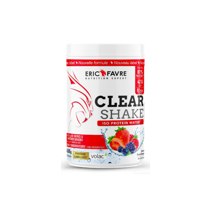 Clear shake Iso protein water saveur fruits rouges Eric Favre - pot de 450g