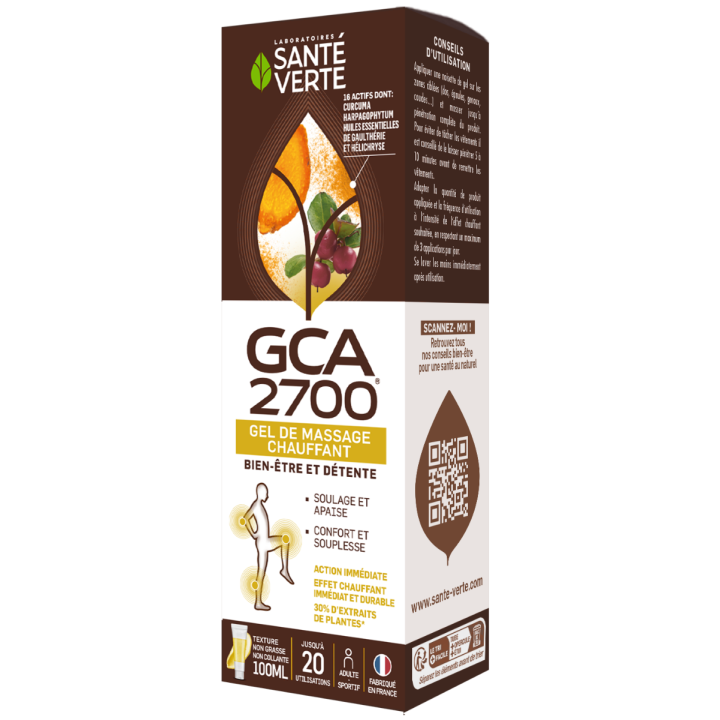 GCA 2700 Gel de massage chauffant Santé Verte - tube de 100 ml