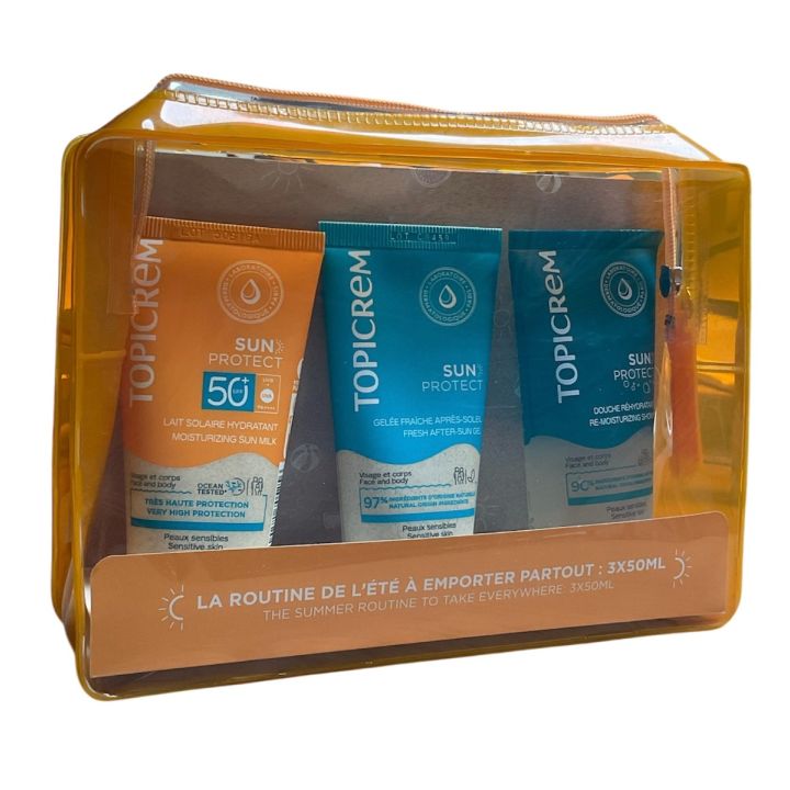 Sun protect trousse voyage Topicrem - trousse de 3 produits 