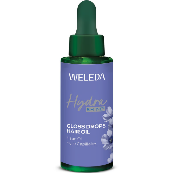 Hydra shine+ huile capillaire brillance gloss Weleda - flacon-pipette de 30ml