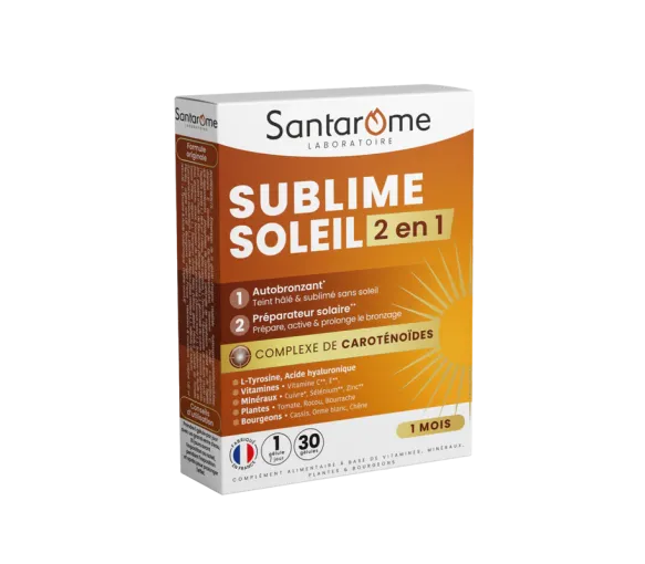 Sublime Soleil 2 en 1 autobronzant et préparateur solaire Santarome - boite de 30 gélules - image 1