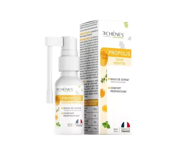 Spray gorge propolis Les 3 Chenes - spray de 25 ml