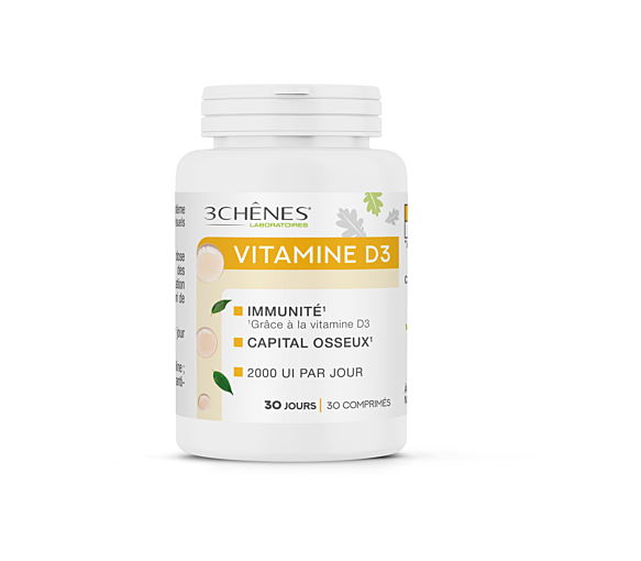 Vitamine D3 2000UI 3C Pharma - pot de 30 comprimés