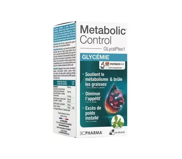 Metabolic Control Glycémie 3C Pharma - pot de 60 gélules