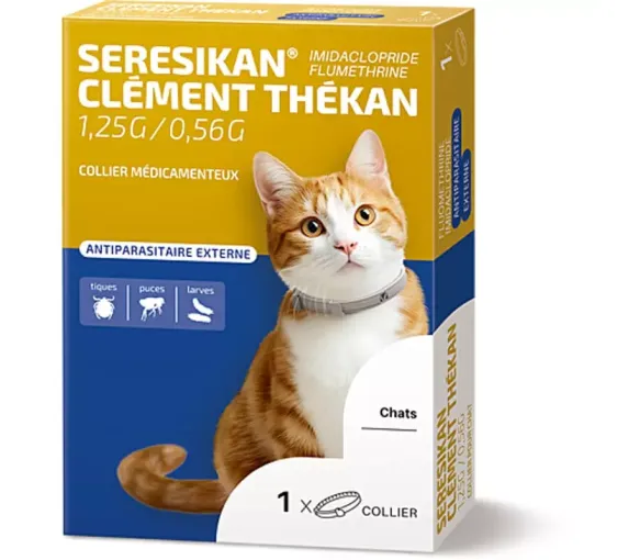 Seresikan collier antiparasitaire externe chat Clément Thékan - boite de 1 collier