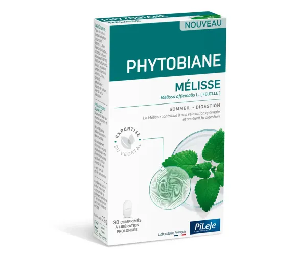 Phytobiane de Mélisse sommeil digestion Pileje - boite de 30 gélules