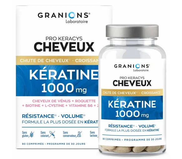 Pro Keracys cheveux kératine 1000mg Granions - boite de 90 comprimés (programme 30 jours) - image 1