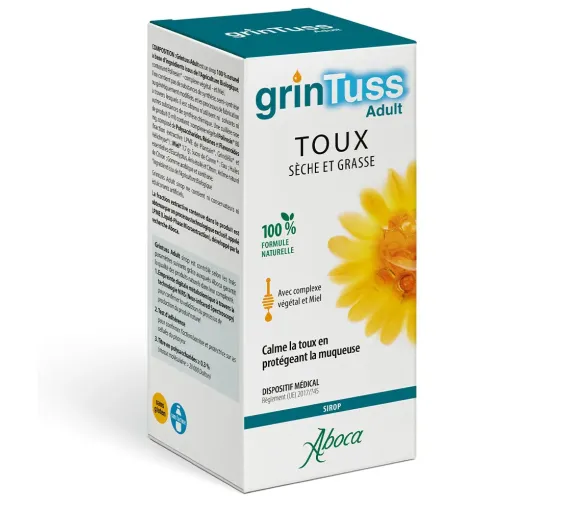 Grintuss sirop toux sèche et grasse Aboca - flacon de 132ml