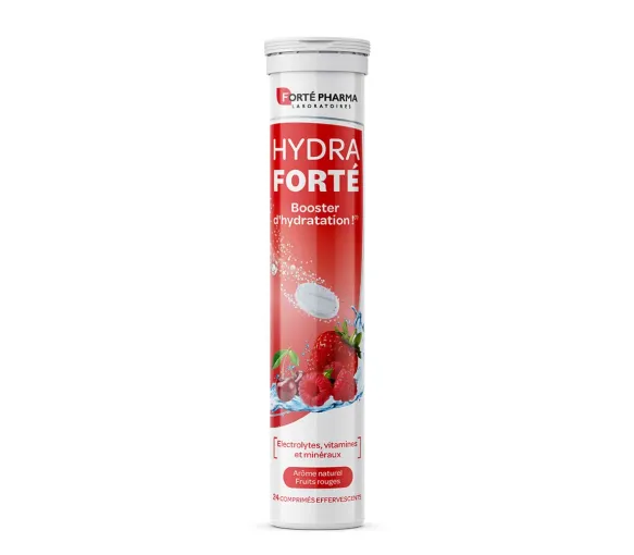 Hydra Forté booster d'hydratation arôme naturel fruits rouges Forté Pharma - 24 comprimés effervescents