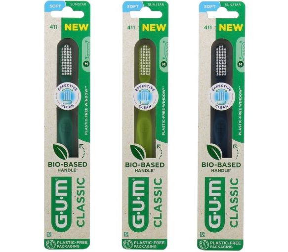 Brosse à dents Classic 411 souple GUM - une brosse à dents