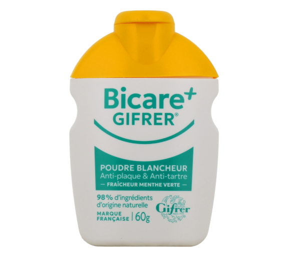Bicare + poudre blancheur anti plaque & tartre Gifrer - flacon de 60g - image 1