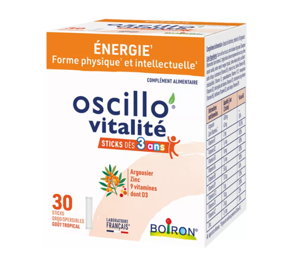 Oscillo vitalité énergie Boiron - boite de 30 sticks
