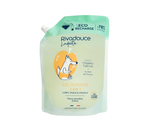 Gel douche 3 en 1 Chapeau l'Abricot Rivadouce Loupiots - image 1