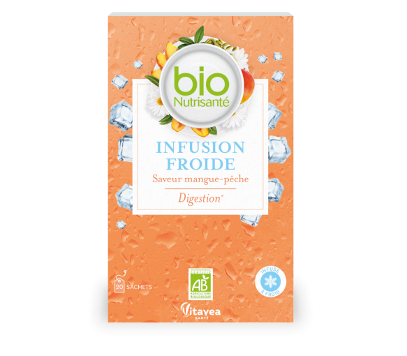 Infusion froide digestion saveur mangue-pêche bio Vitavea -  boite de 20 sachets - image 1
