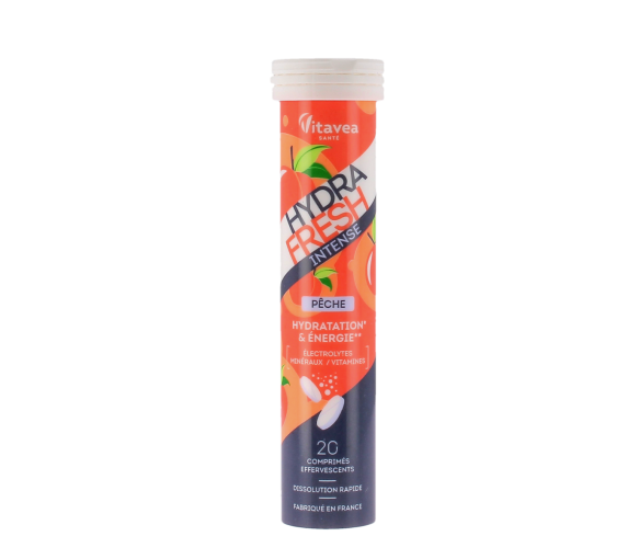 Hydrafresh intense pêche hydratation & énergie Vitavea - tube de 20 comprimés effervescents - image 1