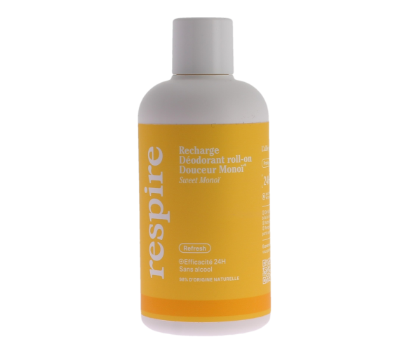 Recharge déodorant roll-on douceur monoï efficacité 24h Respire - recharge de 150ml - image 1