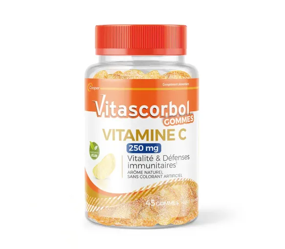 Vitamine C 250mg gummies goût orange Vitascorbol - pot de 45 gommes - image 1