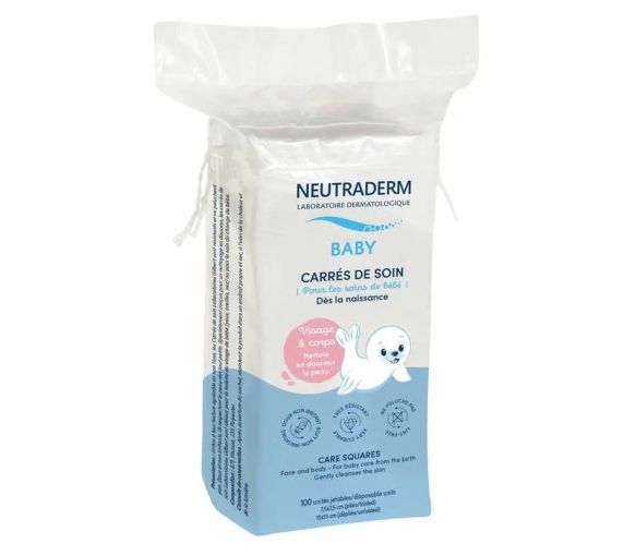 Neutraderm Baby Carrés de soin visage et corps Gilbert - sachet de 100 unités jetables - image 1