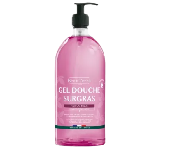 Gel douche surgras parfum figue Beauterra - flacon-pompe de 1L