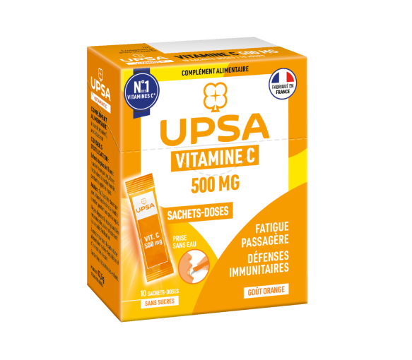 Vitalité vitamine C 500 mg Upsa - boite de 10 sachet-doses