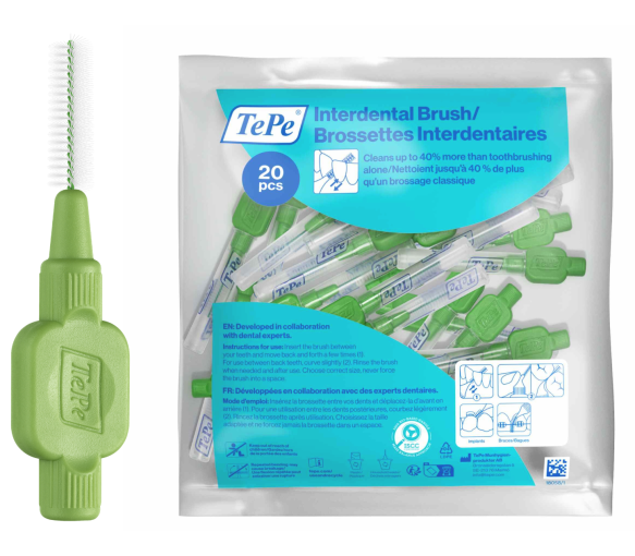 Brossettes interdentaires originales vert taille 5 (0.8mm) TePe - 20 brossettes - image 1