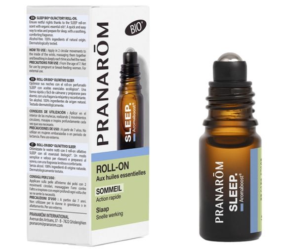 Aromaboost Sleep sommeil Roll-on aux huiles essentielles bio Pranarôm - roll-on de 5 ml
