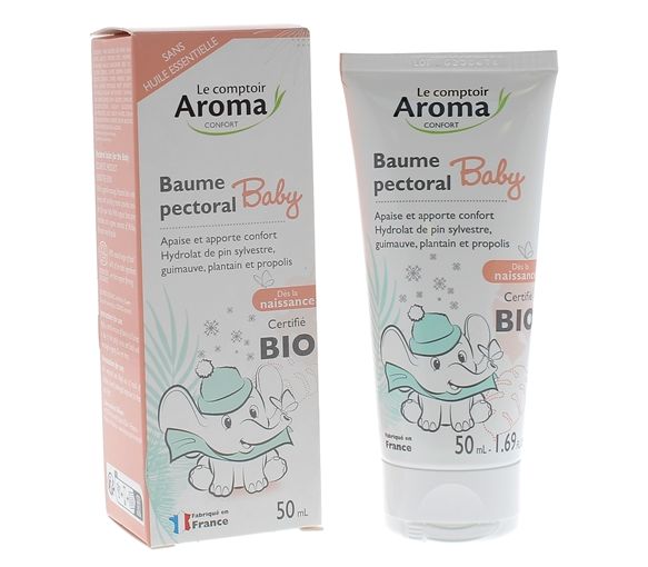 Baume pectoral baby bio Le Comptoir Aroma - baume de 50 ml