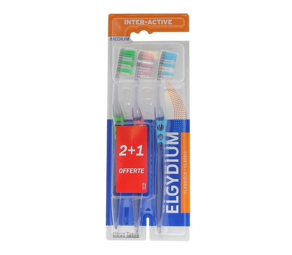 Brosses à dents inter-active Elgydium - 3 brosses à dents