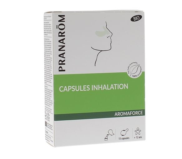 Aromaforce Capsules Inhalation bio Pranarôm - boîte de 15 mono-doses