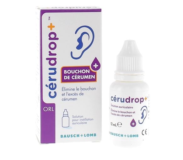 CeruDrop+ Solution auriculaire excès de cérumen Bausch Lomb - flacon de 12ml