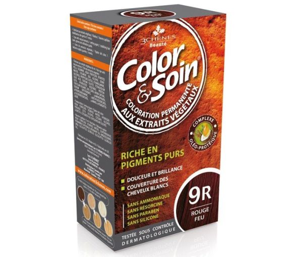 Color & soin coloration permanente Rouge feu 9R Les 3 chênes - 1 kit
