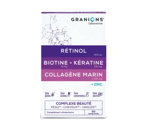 Complexe beauté peau cheveux ongles Granions - boite de 60 comprimés - image 1