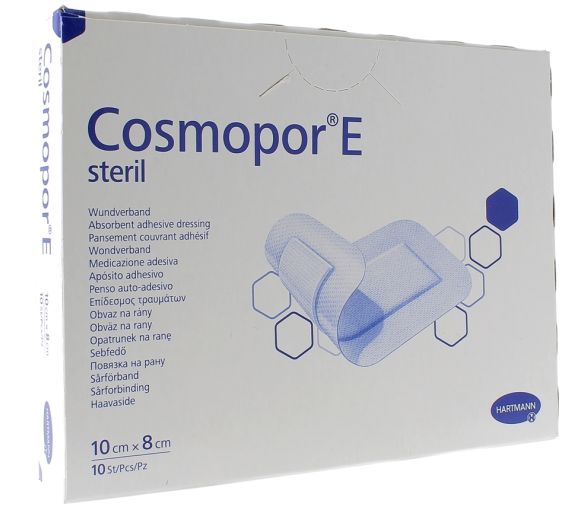 Cosmopor E Steril Pansement couvrant adhésif Hartmann - 10 pansements 10x8cm