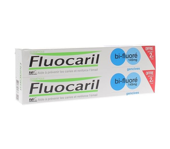 Dentifrice bi-fluoré 145mg Gencives Fluocaril - 2 tubes de 75ml