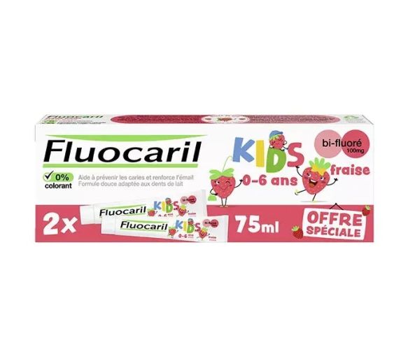 Dentifrice kids 0-6 ans arôme fraise Fluocaril - image 2