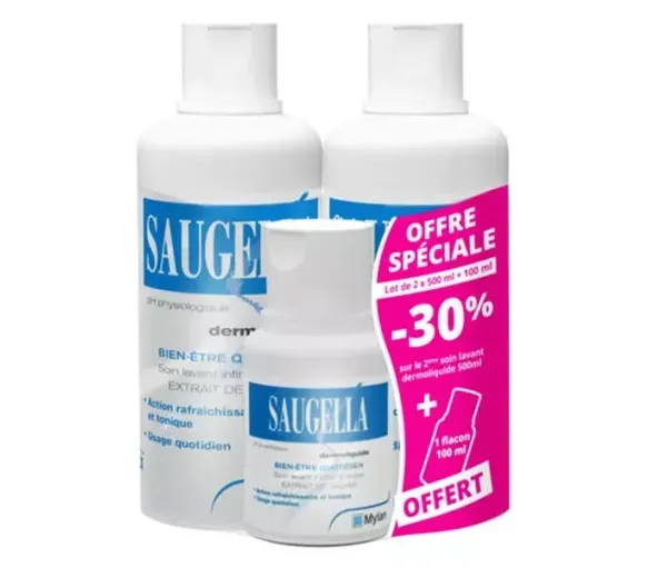 Dermoliquide soin lavant intime et corps Saugella - flacon de 500 ml