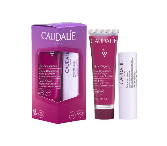 Duo Thé des Vignes Crème mains et ongles + Soin des lèvres Caudalie - lot de 2 produits