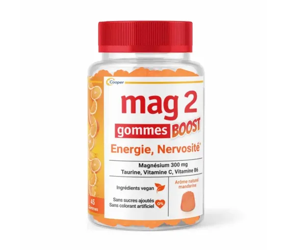 Mag2 Boost énergie et nervosité Cooper - pot de 45 gommes - image 1