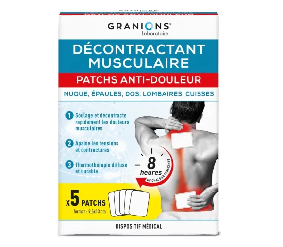 Patchs anti-douleur thermothérapie décontractant musculaire Granions - boite de 5 patchs - image 1