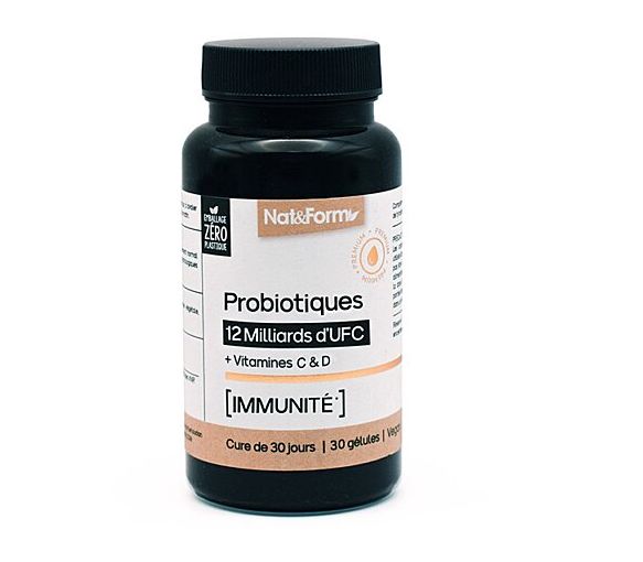 Probiotiques immunité Nat&Form - pot de 30 gélules