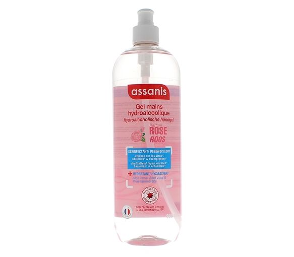 Gel hydroalcoolique Rose Assanis - flacon-pompe de 980ml