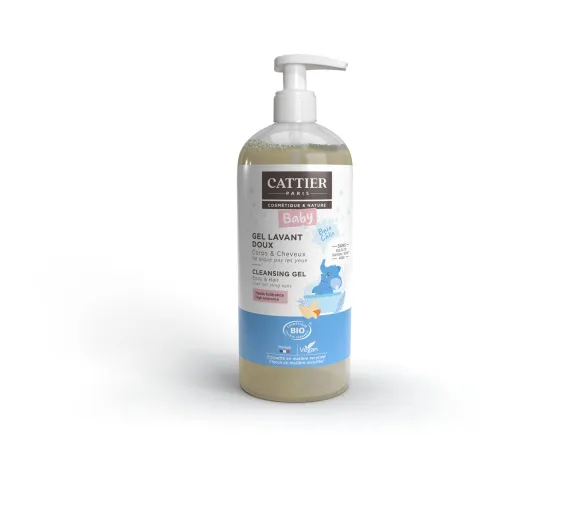 Gel lavant doux bébé bio Cattier - flacon-pompe de 500 ml - image 1