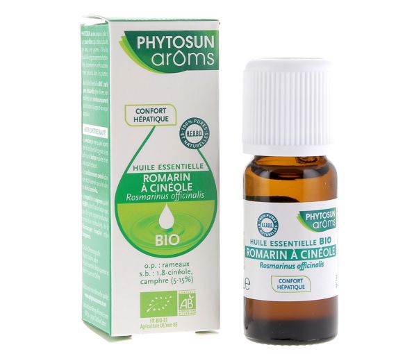 Huile essentielle bio romarin à cinéole Phytosun Arôms - flacon de 10 ml