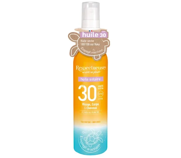 Huile solaire SPF30 Respectueuse - spray de 100ml
