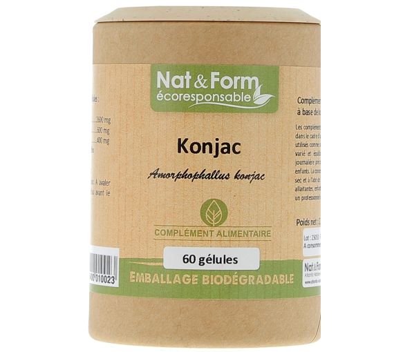 Konjac Ecoresponsable Nat&Form - Boite de 60 gélules