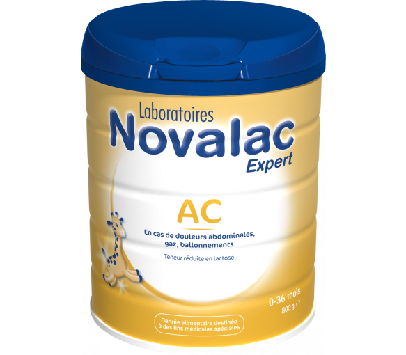 Lait en poudre AC 0 à 36 mois en cas de douleurs abdominales Novalac - pot de 800 g