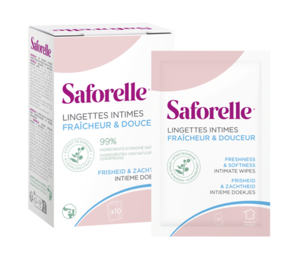 Lingettes intimes fraicheur et douceur Saforelle - boite de 10 lingettes - image 1