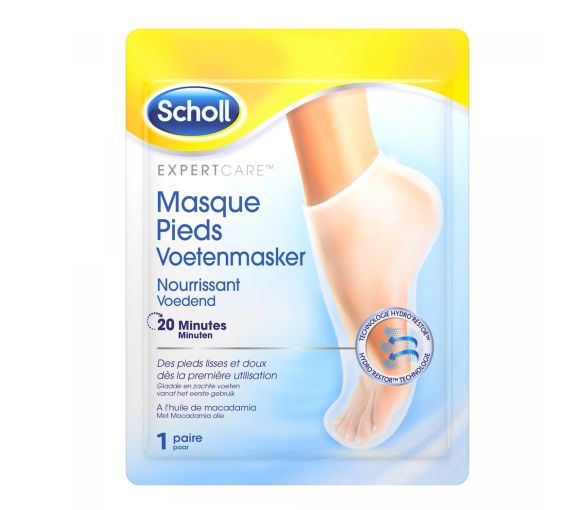 Expertcare Masque pieds nourrissant à l'huile de macadamia Scholl - sachet d'une paire